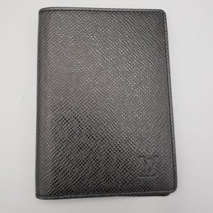 Auth Louis Vuitton M30742 Black Taiga PDA Case Made in France